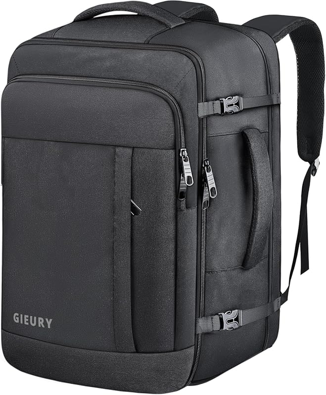 Gieury 50L Expandable Carry-On Travel Backpack TSA Flight Approved Lap