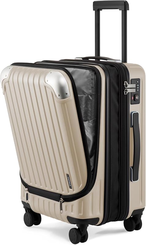 LEVEL8 Grace 20-Inch Expandable Hardside Carry-On with Front Pocket, S