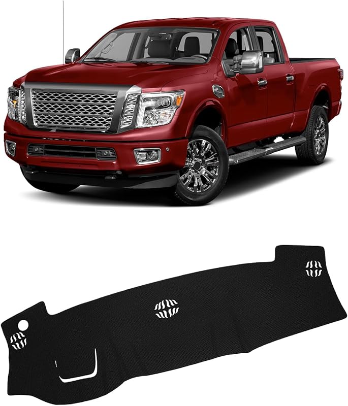 FIILINES Non-Slip Mesh Dash Cover for Nissan Titan 2016-2024 Dashboard