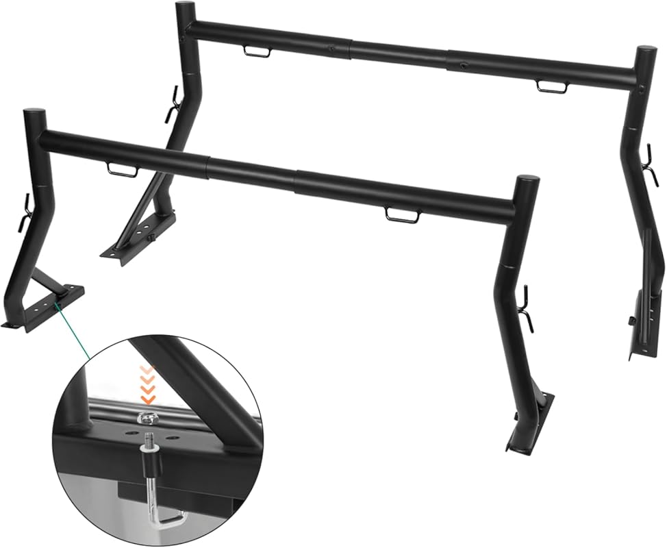 Heavy Duty Non-Drill Extendable Truck Bed Ladder Rack 800lb Capacity F