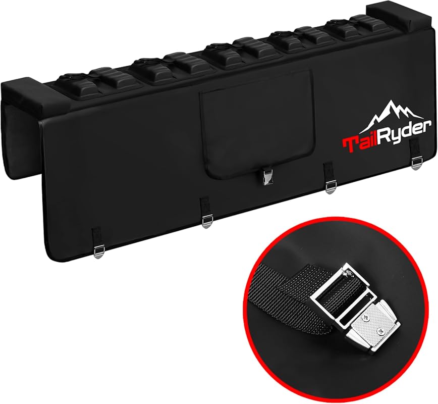 Durable 5-Bike Truck Tailgate Pad with Reversed Straps Premium Metal B