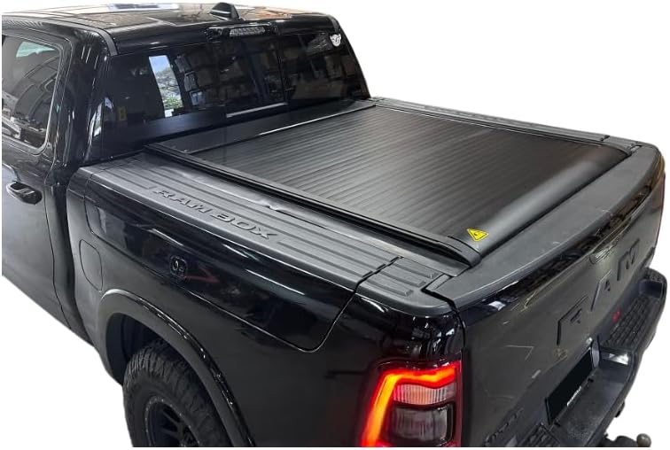 Retractable Hard Aluminum Tonneau Cover with Lock for 2009-2025 Ram 15