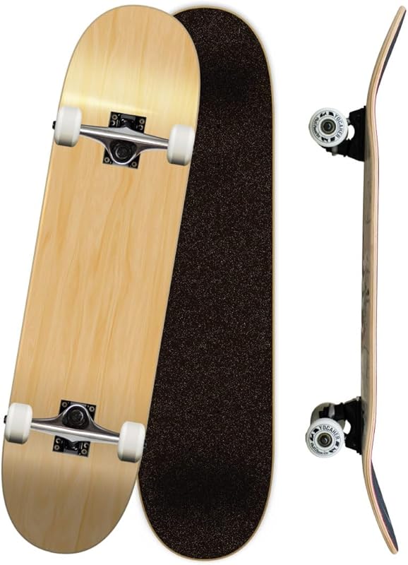 [Yocaher Pro Checker/Camo Skateboard 7Ply Maple Deck, ABEC-9 Bearings,