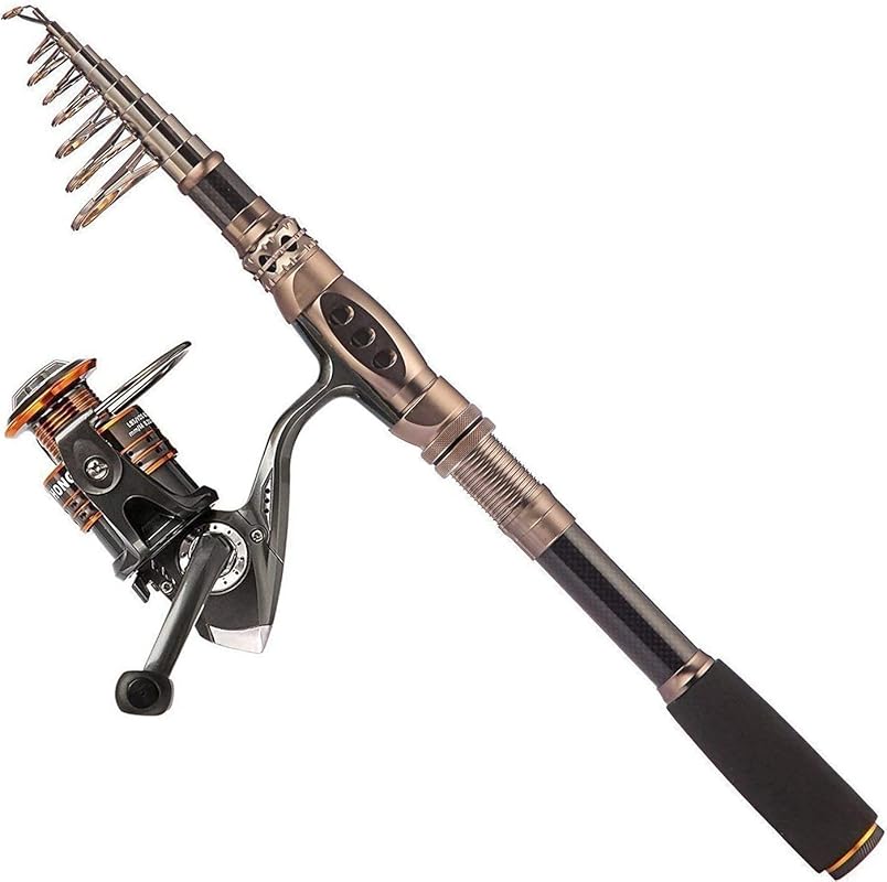 PLUSINNO Carbon Fiber Telescopic Fishing Rod & Reel Combo for Saltwate