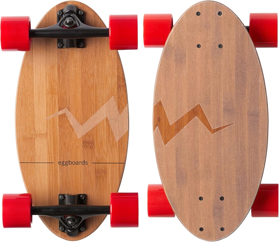 Eggboards Mini Portable Bamboo Longboard for Beginners & Experienced R