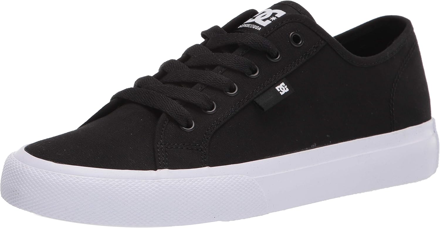 DC Mens Manual Skate Shoe - Black/White Color, 10.5 US Size for Smooth