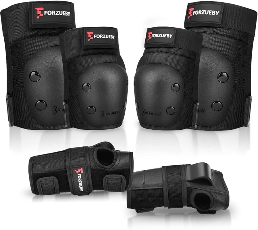 Forzueby 6-in-1 Skating Protective Gear Set for Adults/Kids - Knee, El