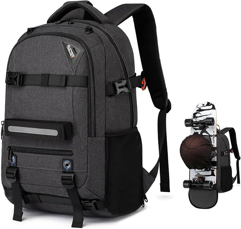 RUCYEN Skateboard Backpack with Hidden Mesh & Anti-Theft Pockets, Wate