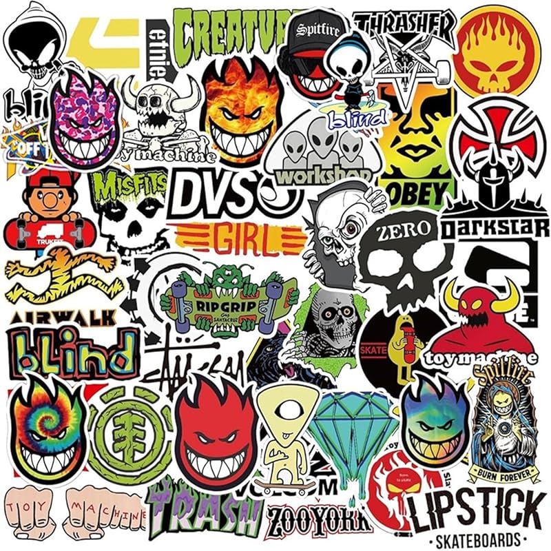 100-Pack Cool Waterproof Skateboard Stickers for Laptop, Phone & More