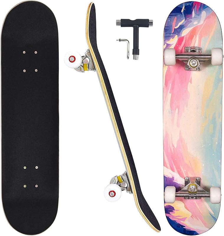 31 Inch Pro Complete Skateboard for Beginners - 7 Layer Canadian Maple