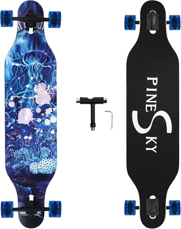 41 Inch Natural Maple Complete Longboard for Cruising, Carving, Free-