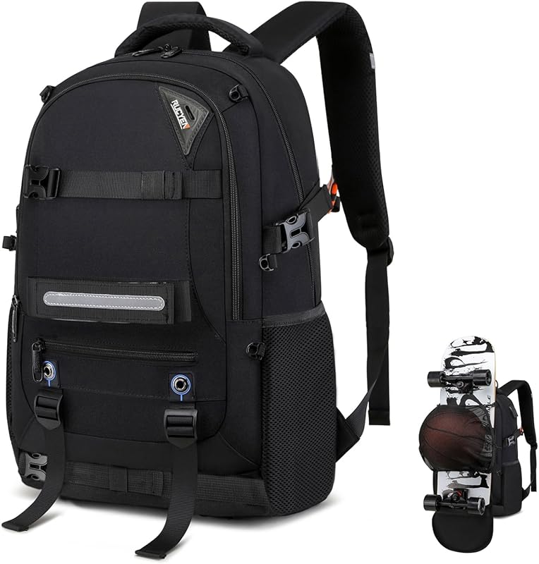 RUCYEN Skateboard Backpack with Hidden Mesh & Anti-Theft Pockets, Wate