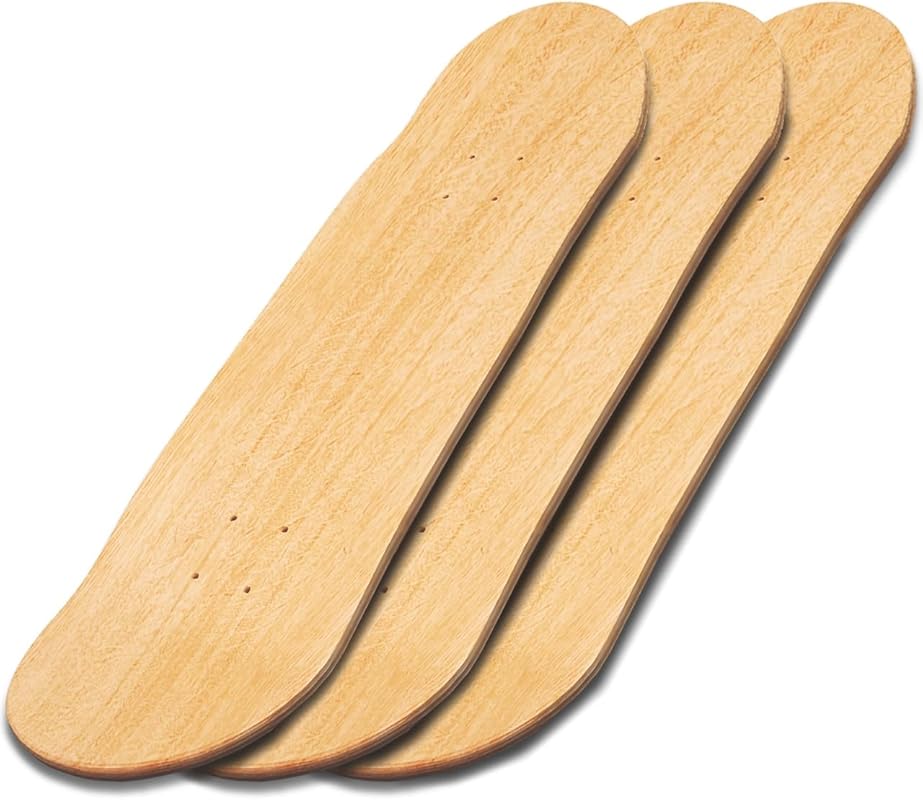 3PCS 8x31 Inch 7-Layer Maple Double-Tail Blank Skateboard Decks for Painting & Wall Decor