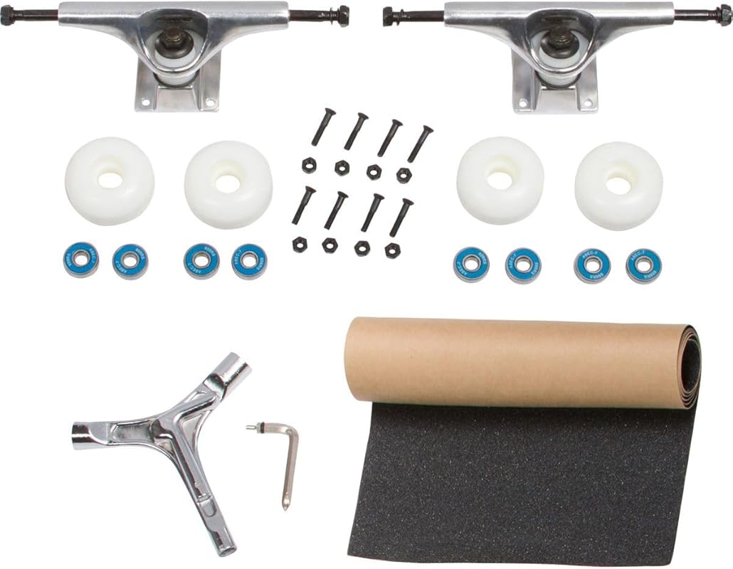 Complete All-in-One Skateboard Kit: Trucks, Deck, Tools & Everything N