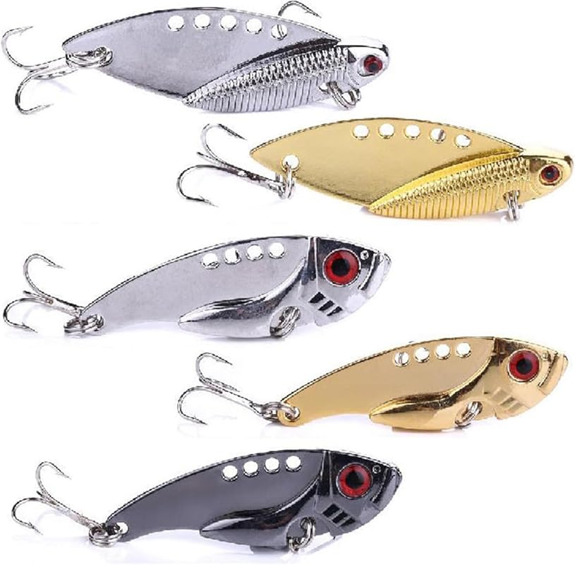 5PCS Metal Blade Bait Lures for Bass, Walleye & Trout – Saltwater/Fres