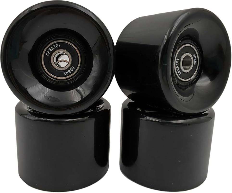 60mm 92A Hardness Skateboard Wheels Set of 4 (Black)