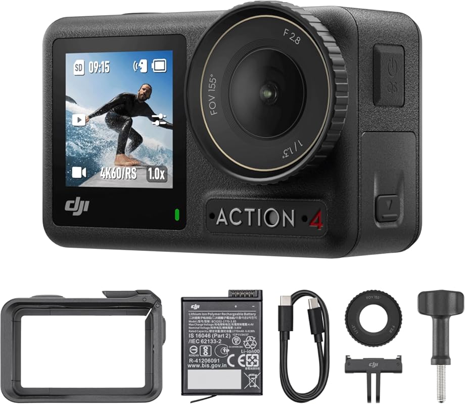 DJI Osmo Action 4 Essential Combo - 4K/120fps, 1/1.3