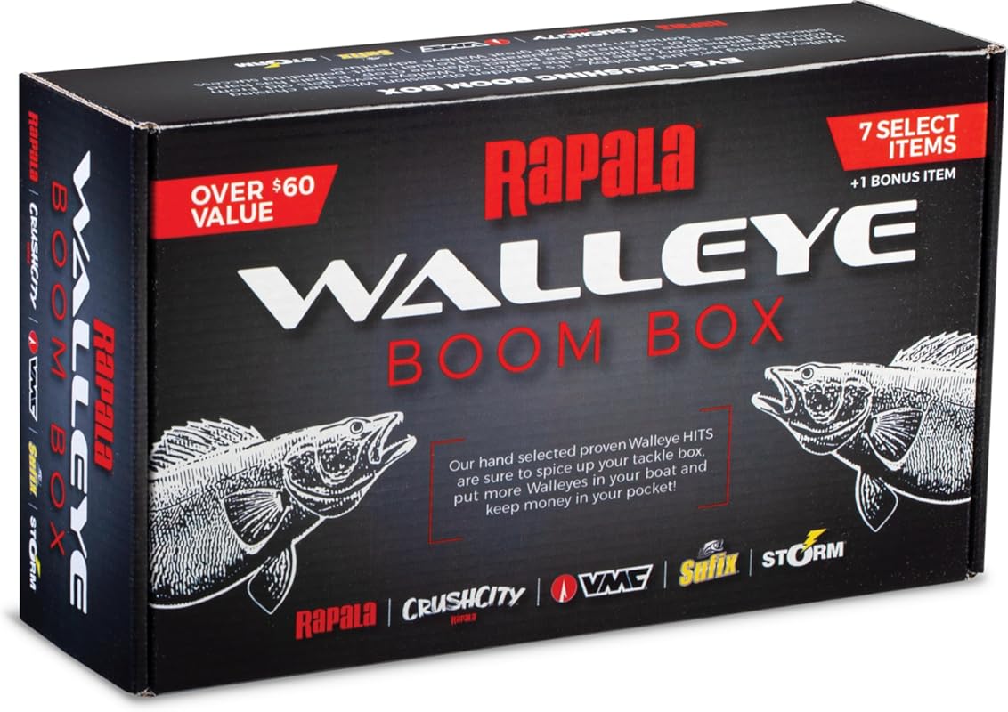 Rapala Walleye Boom Box – 7 Hand-Picked Premium Lures (VMC, Crush City