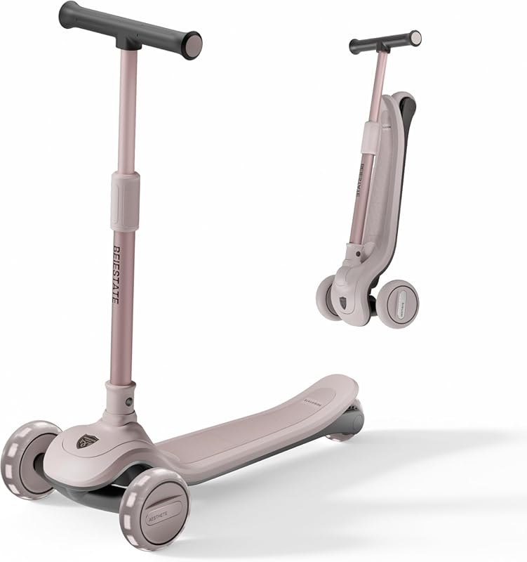 3-Wheel Foldable Scooter for Kids Ages 3-18 with Adjustable Lean-to-St