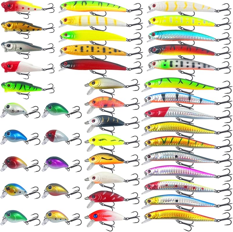 43Pcs Mixed Hard Crank Bait Kit for Bass, Walleye & Salmon – Freshwate