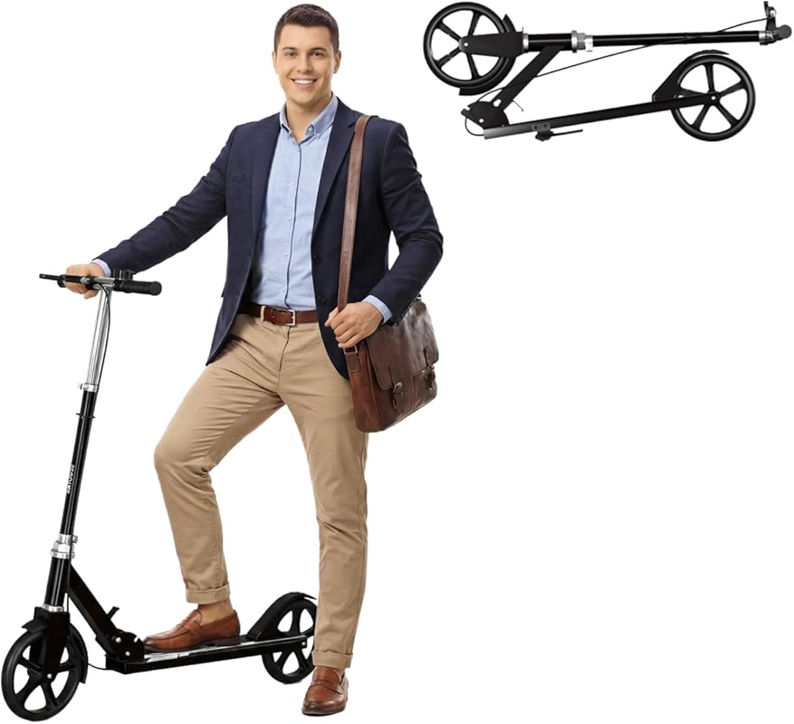 Non-Electric Scooter for Kids & Adults: Foldable, 8