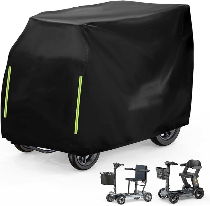 PAISEEC Adult Mobility Scooter – 300+lbs Capacity, Black Cover, Large 