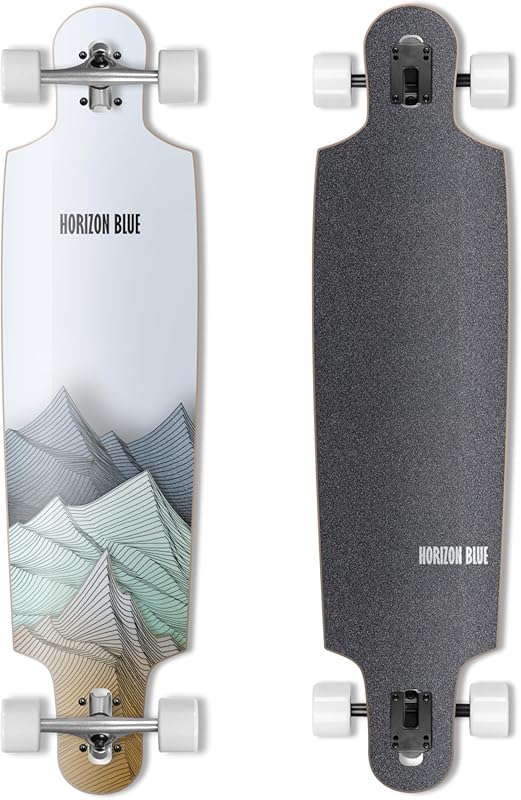 39inch Urban Blue Longboard with Shock-Absorbing System & Hardrock Map