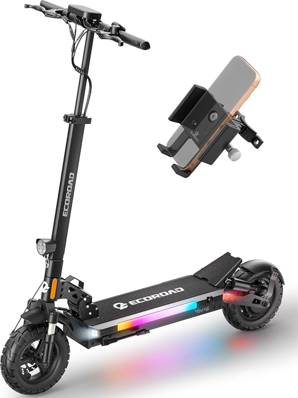 ECOROAD ES6 Electric Scooter: 1000W Motor, 31MPH, 37+ Mile Range, Off-