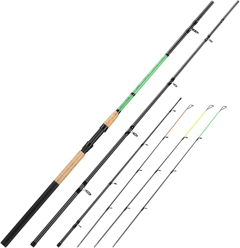 Sougayilang 3+3 Piece Feeder Catfish/Carp Fishing Rod, 11ft/12ft Carbo