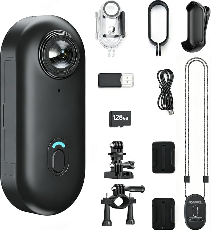 JETO 4K Mini Body Camera 64G - Magnetic Clip-On, 150° Wide Angle WiFi 