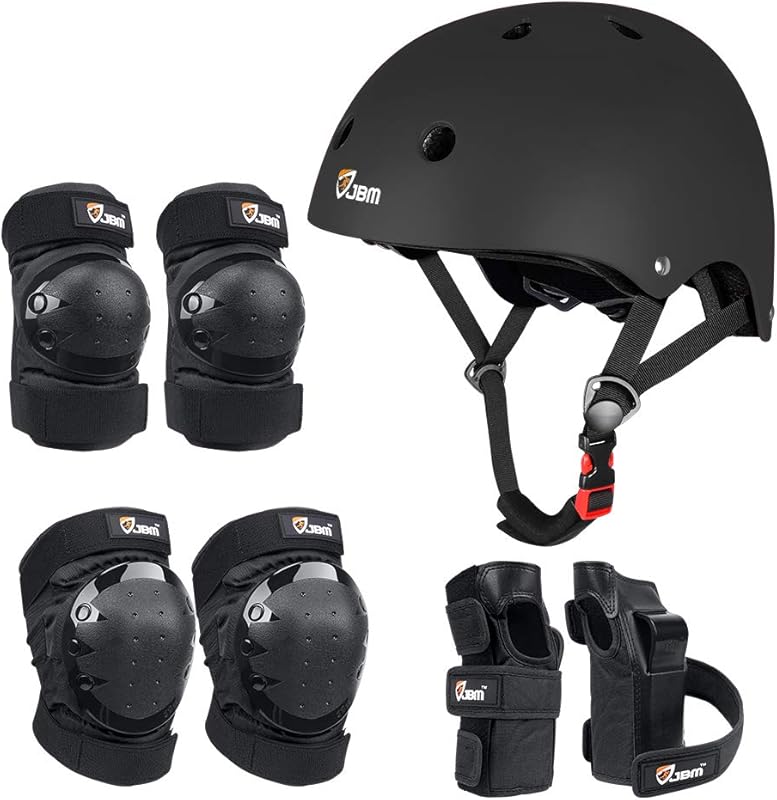 JBM Protective Gear Set for Adults and Kids, Includes Helmet, Knee Pad