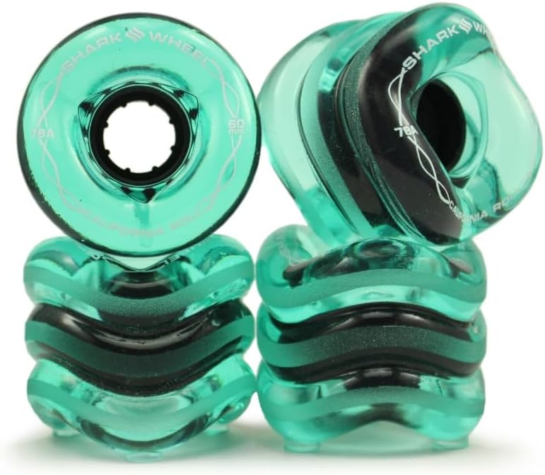 Shark Wheel 60mm 78A California Roll Skateboard Wheels, High-Performan