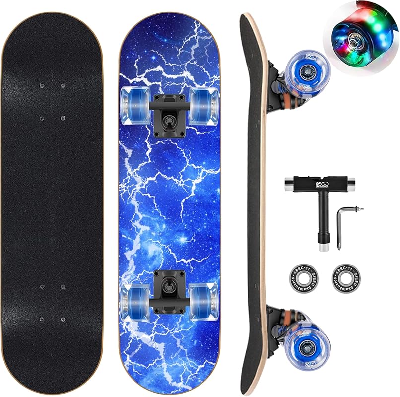 Flashing Wheel Standard Skateboard