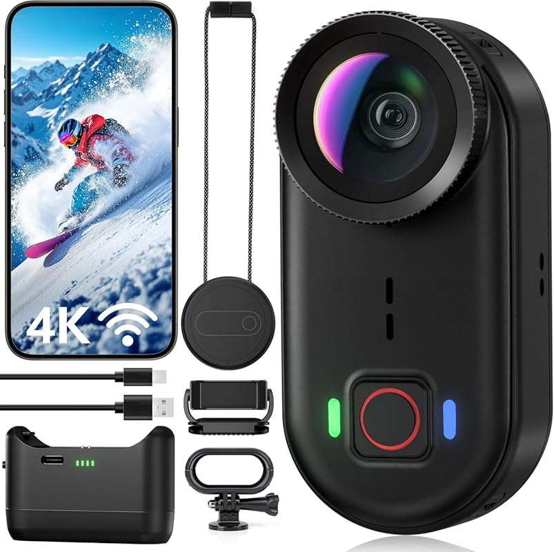 4K Mini Body Action Camera with WiFi, Waterproof Magnetic Wearable POV